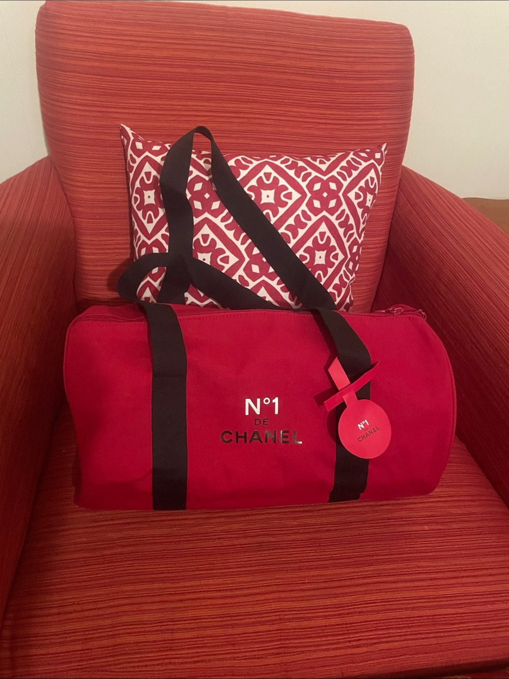 GWP N°1 Red Canvas Duffel with Black Straps